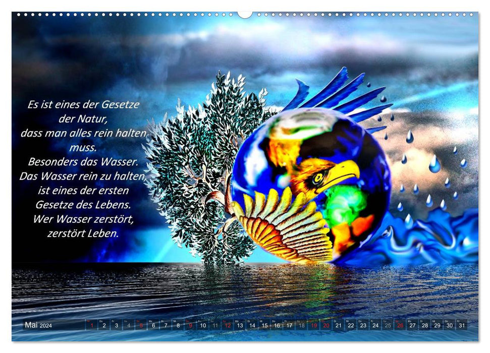 Mother Earth and her treasures with Indian wisdom (CALVENDO wall calendar 2024) 