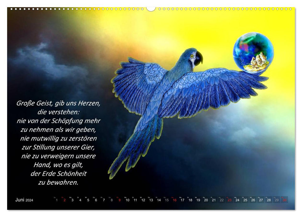 Mother Earth and her treasures with Indian wisdom (CALVENDO wall calendar 2024) 