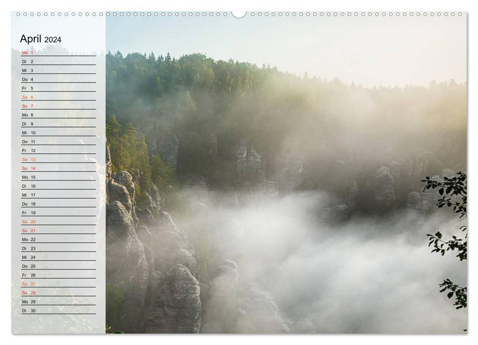 Greetings from the Saxon Switzerland National Park (CALVENDO Premium Wall Calendar 2024) 