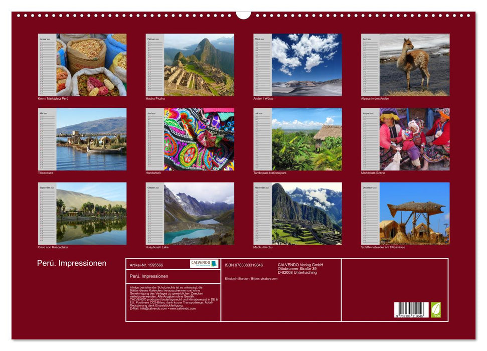 Peru. Impressions (CALVENDO wall calendar 2024) 