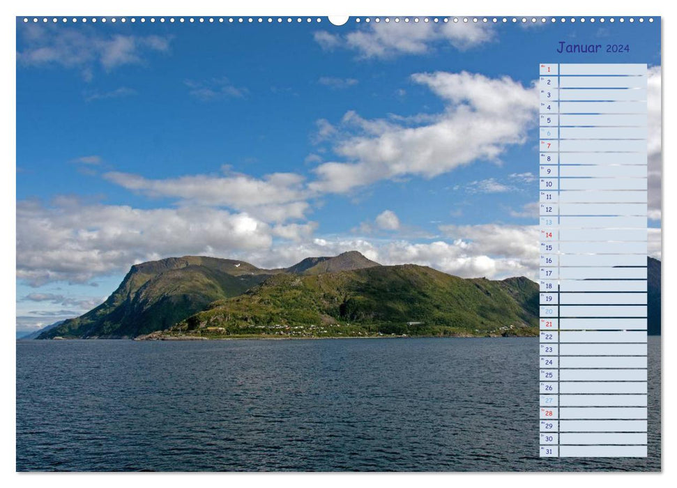 Landscapes of Norway between the Arctic Circle and North Cape (CALVENDO Premium Wall Calendar 2024) 