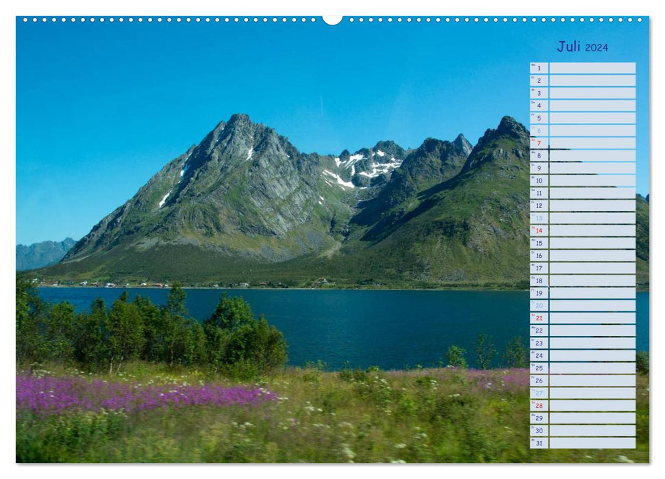Landschaften Norwegens zwischen Polarkreis und Nordkap (CALVENDO Premium Wandkalender 2024)