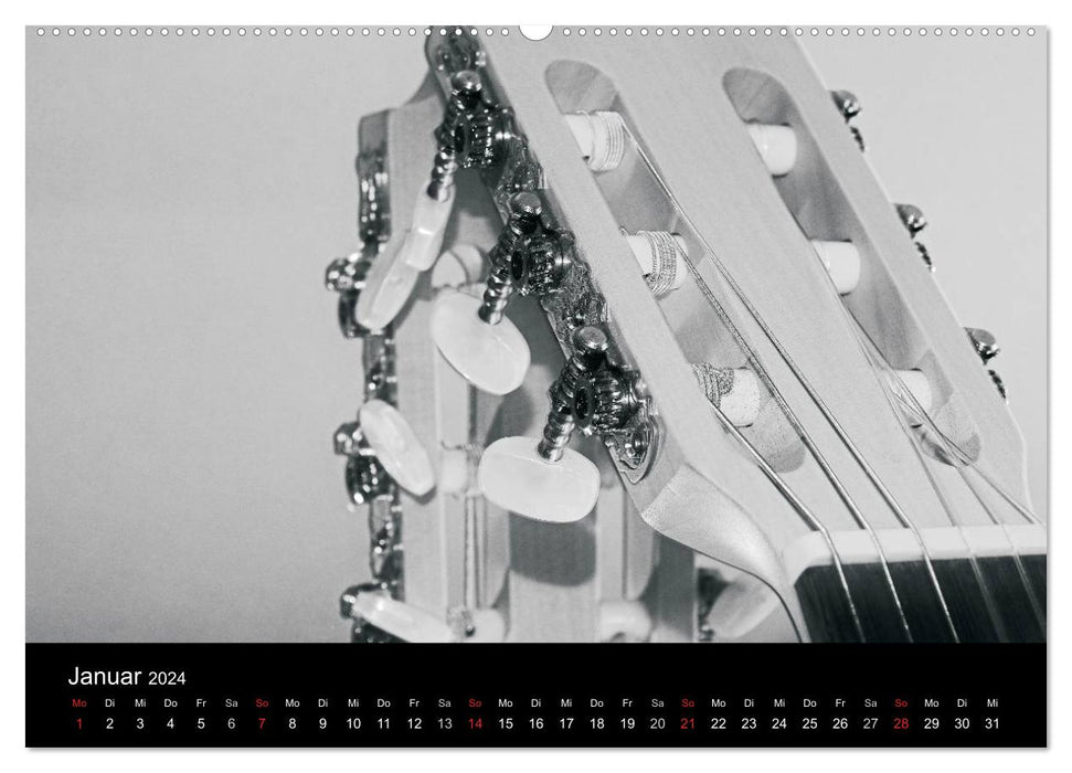 Meine Saiten Ansichten - Banjo, Gitarre, Klavier, Ukulele und Zitter von Ulrike SSK (CALVENDO Premium Wandkalender 2024)
