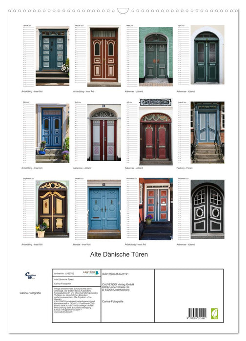 Old Danish Doors (CALVENDO Wall Calendar 2024) 