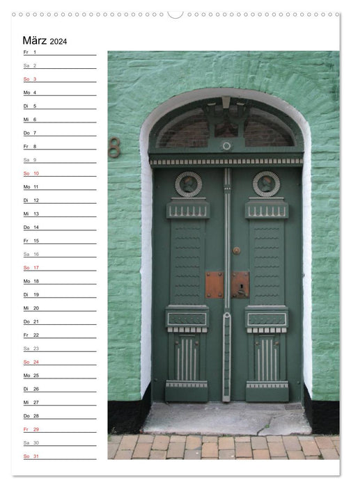 Old Danish Doors (CALVENDO Wall Calendar 2024) 