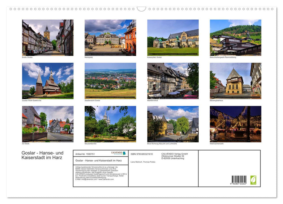 Goslar - Hanseatic and imperial city in the Harz (CALVENDO wall calendar 2024) 