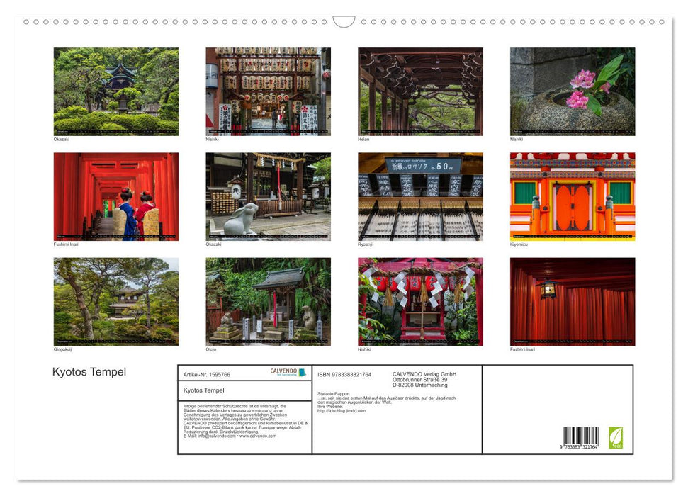 Kyoto's Temple - Pictures from Japan (CALVENDO Wall Calendar 2024) 