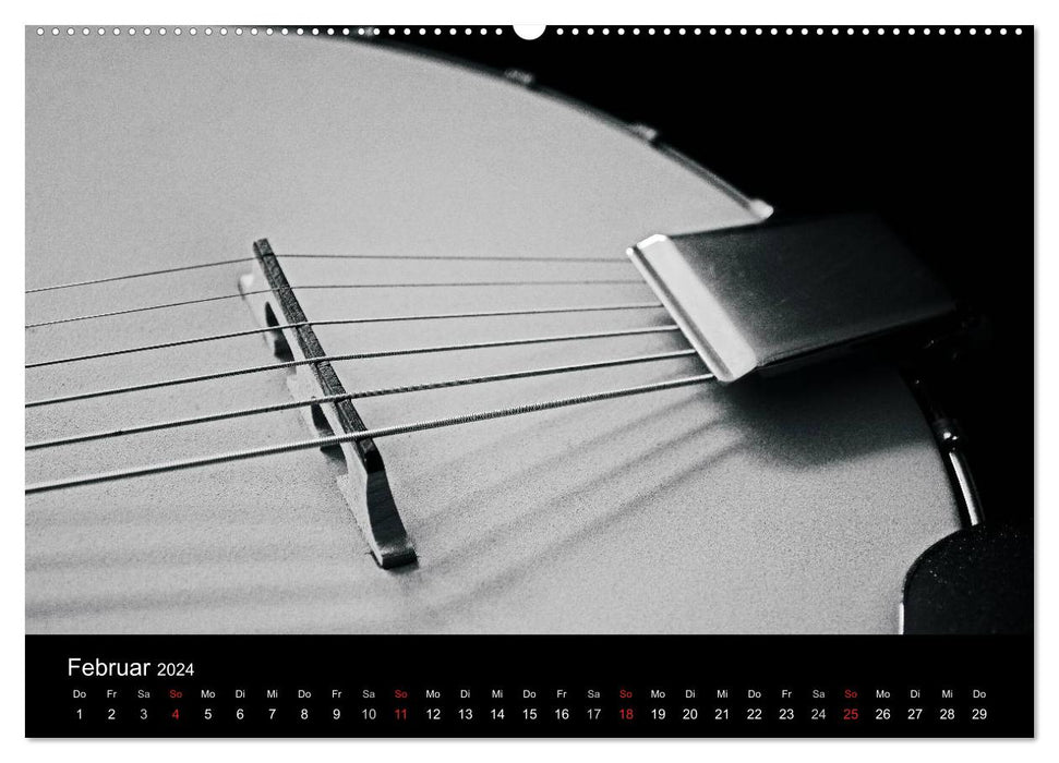 Meine Saiten Ansichten - Banjo, Gitarre, Klavier, Ukulele und Zitter von Ulrike SSK (CALVENDO Wandkalender 2024)