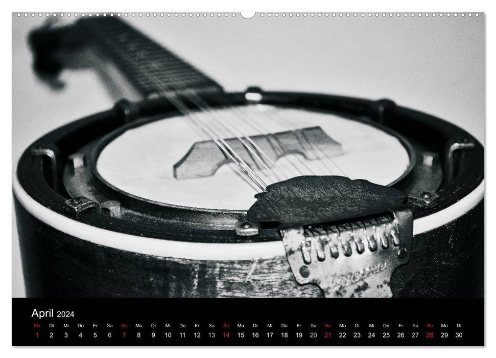Meine Saiten Ansichten - Banjo, Gitarre, Klavier, Ukulele und Zitter von Ulrike SSK (CALVENDO Wandkalender 2024)