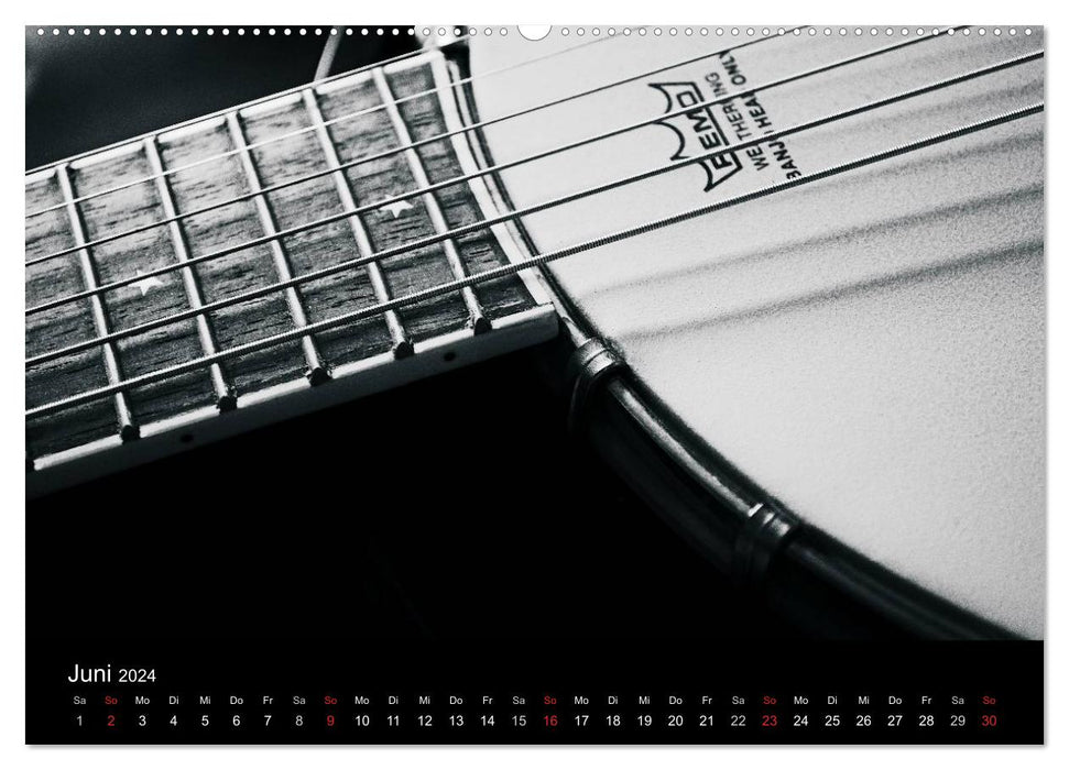 Meine Saiten Ansichten - Banjo, Gitarre, Klavier, Ukulele und Zitter von Ulrike SSK (CALVENDO Wandkalender 2024)