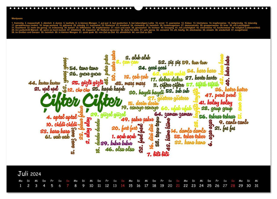 Calendrier linguistique turc-allemand (Calvendo Premium Wall Calendar 2024) 