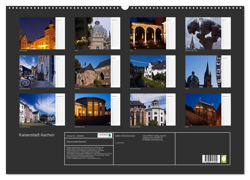 Imperial City of Aachen (CALVENDO Wall Calendar 2024) 