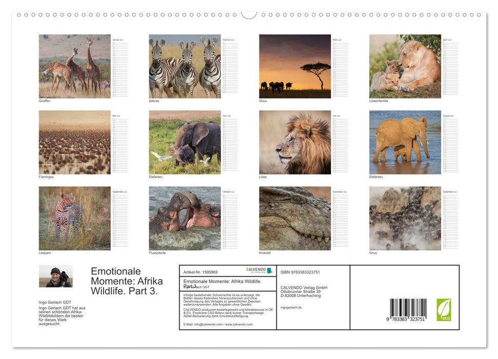 Emotionale Momente: Afrika Wildlife. Part 3. (CALVENDO Premium Wandkalender 2024)