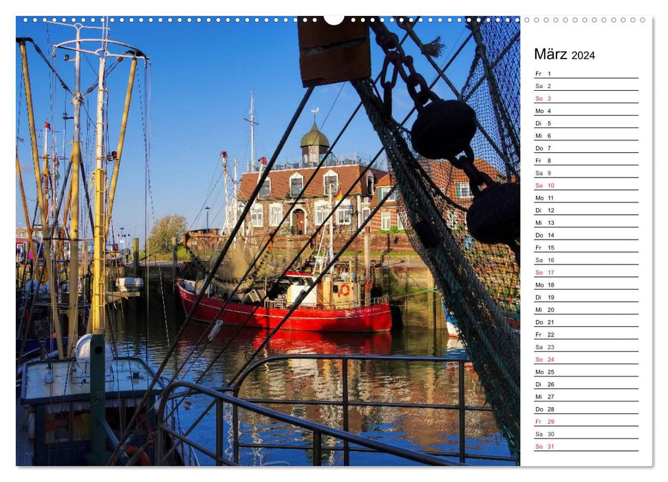 Neuharlingersiel - East Frisia's most beautiful harbor town (CALVENDO Premium Wall Calendar 2024) 