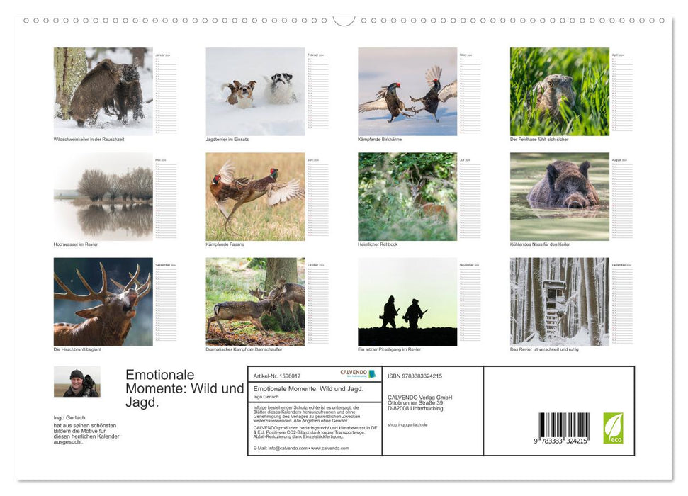 Emotionale Momente: Wild und Jagd. (CALVENDO Premium Wandkalender 2024)
