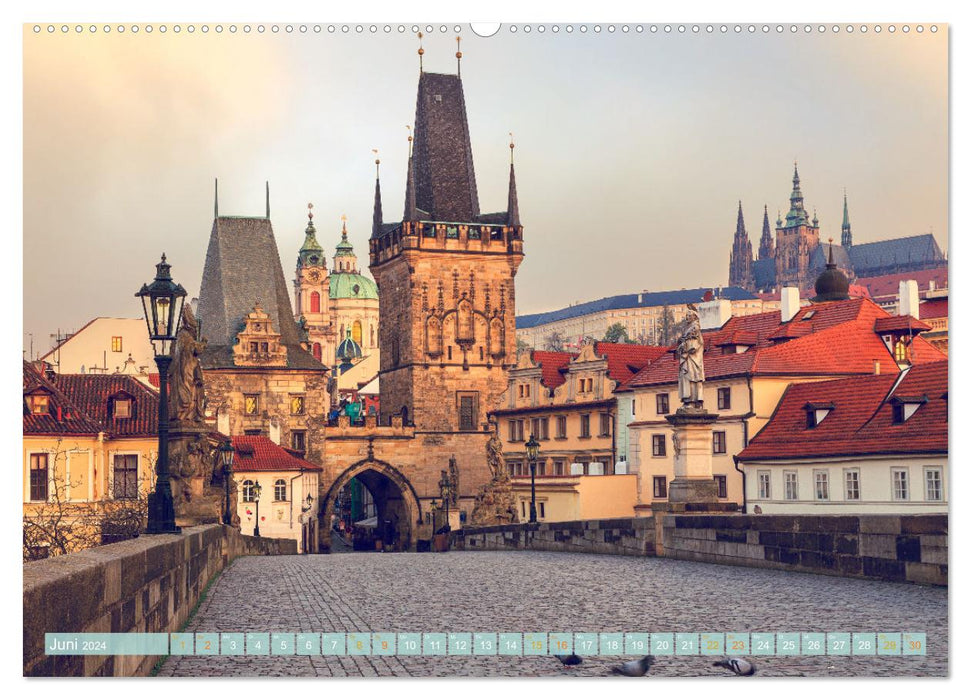 Le Pont Charles à Prague (Calendrier mural CALVENDO 2024) 