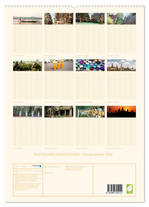 ASIE DU SUD-EST EXOTIQUE – Agenda familial 2024 (Calvendo Premium Wall Calendar 2024) 