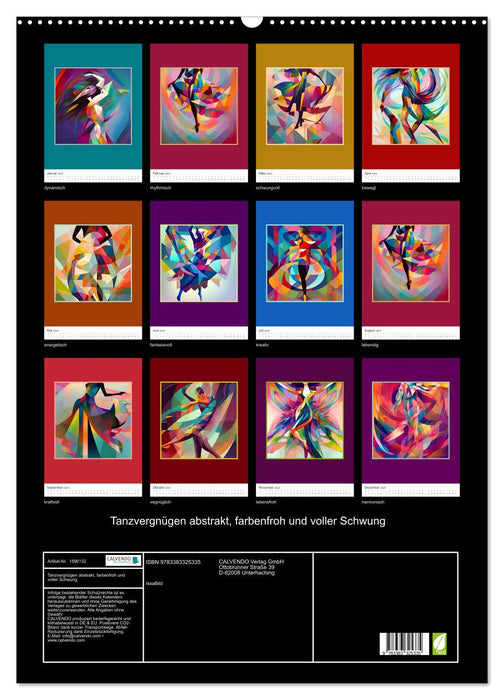 Dansant amusant, abstrait, coloré et plein de swing (calendrier mural CALVENDO 2024) 