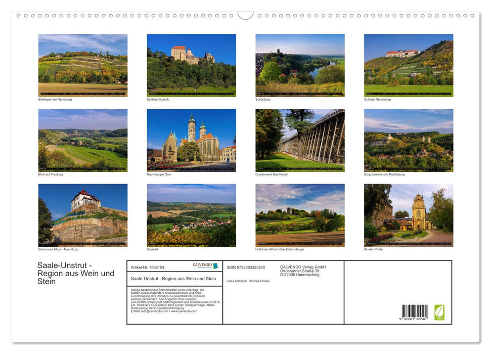 Saale-Unstrut - region of wine and stone (CALVENDO wall calendar 2024) 