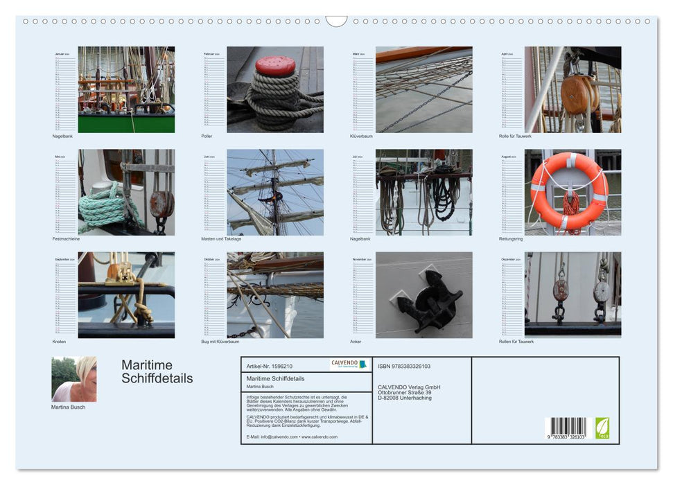Maritime ship details (CALVENDO wall calendar 2024) 