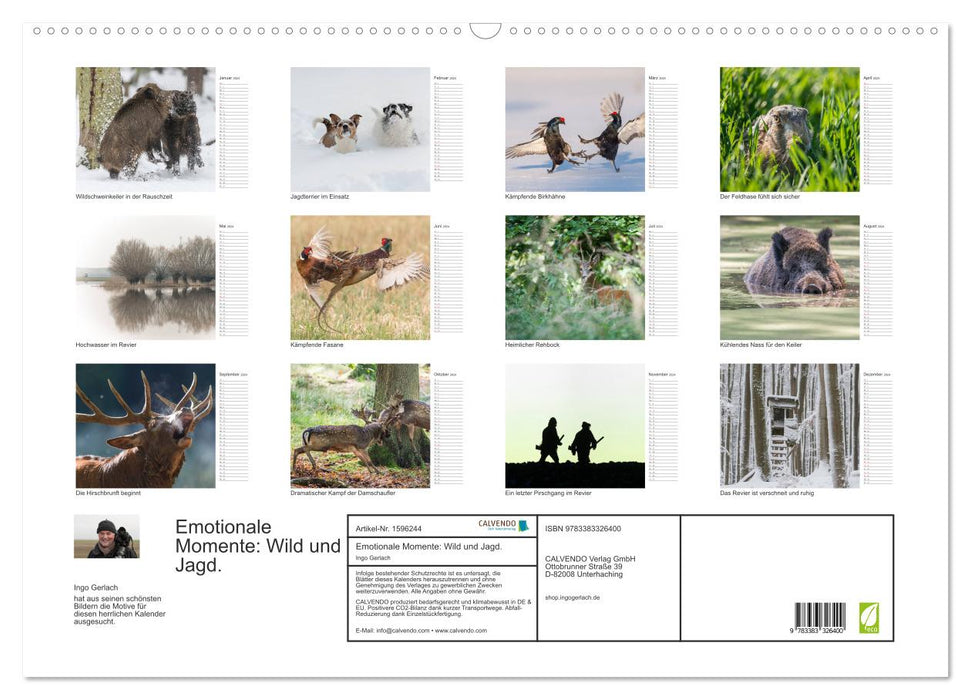 Emotional moments: game and hunting. (CALVENDO wall calendar 2024) 