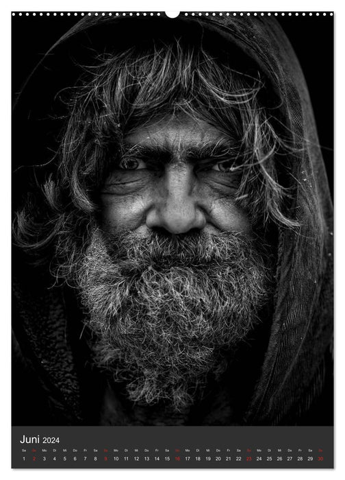 Obdachlos. Die Gesichter der Armut (CALVENDO Premium Wandkalender 2024)