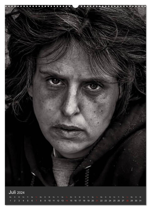 Sans-abri. Les visages de la pauvreté (Calvendo Premium Calendrier mural 2024) 