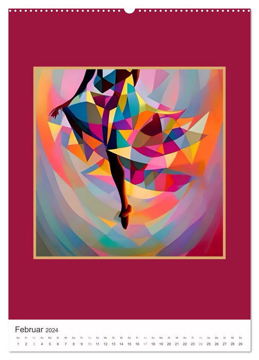 Dancing fun, abstract, colorful and full of swing (CALVENDO Premium Wall Calendar 2024) 