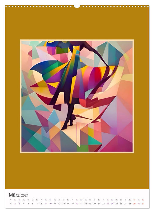 Dancing fun, abstract, colorful and full of swing (CALVENDO Premium Wall Calendar 2024) 
