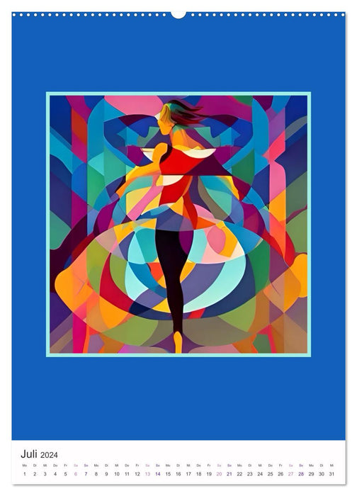 Amusant dansant, abstrait, coloré et plein de swing (Calendrier mural CALVENDO Premium 2024) 