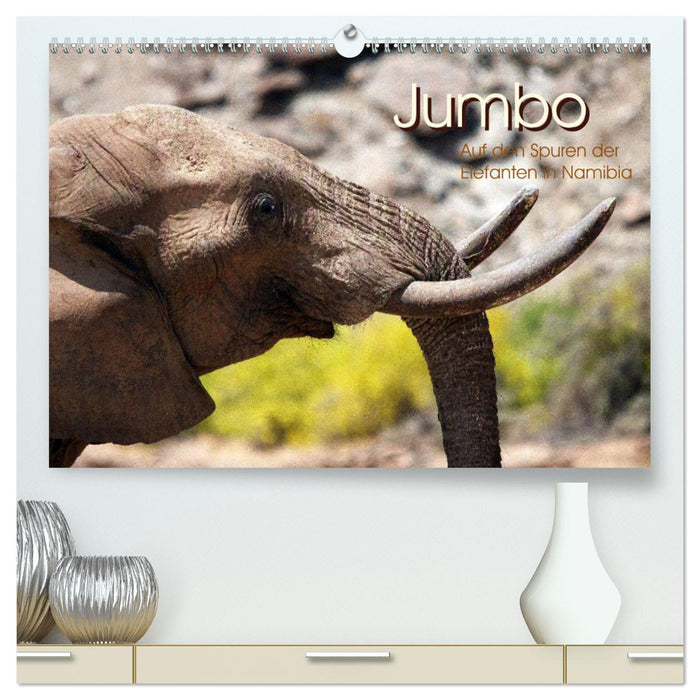Jumbo Auf den Spuren der Elefanten in Namibia (CALVENDO Premium Wandkalender 2024)