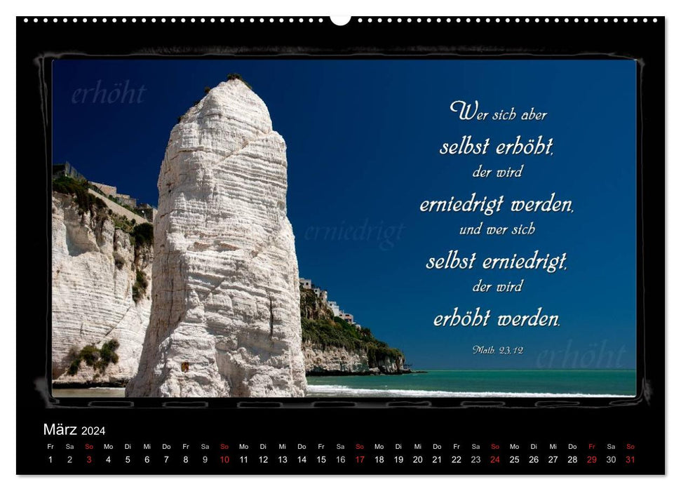 Monat für Monat ein Bibelvers (CALVENDO Premium Wandkalender 2024)