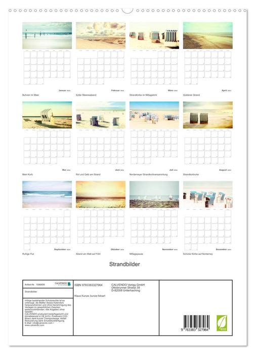 Beach pictures - artistic impressions of the North Sea (CALVENDO Premium Wall Calendar 2024) 