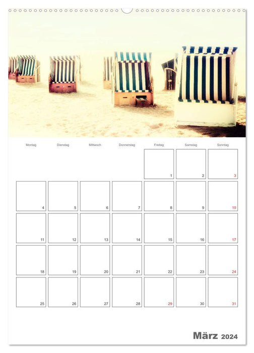 Beach pictures - artistic impressions of the North Sea (CALVENDO Premium Wall Calendar 2024) 