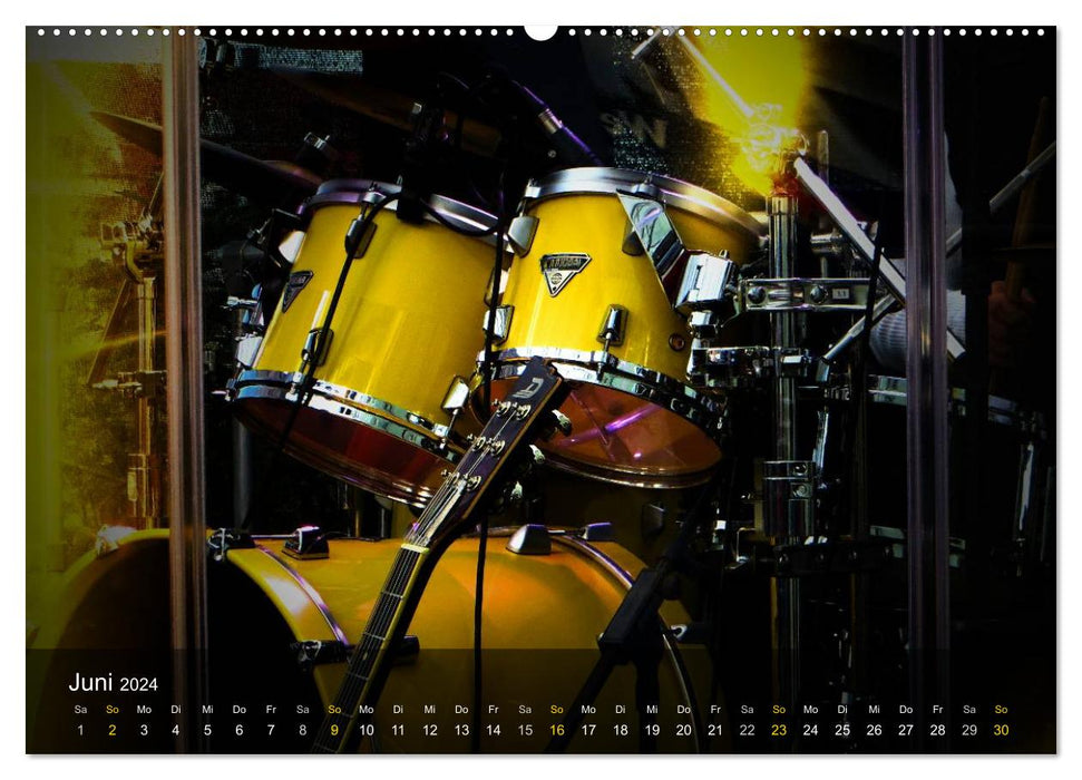 Schlagzeug onstage (CALVENDO Premium Wandkalender 2024)