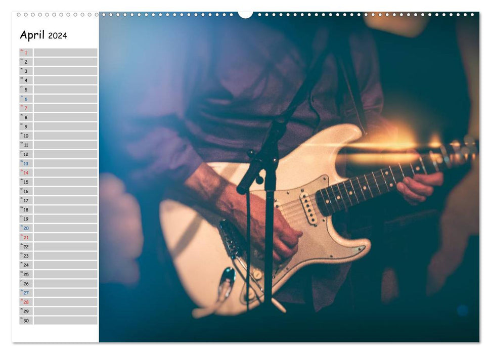 Guitares - Live (Calvendo Premium Wall Calendar 2024) 