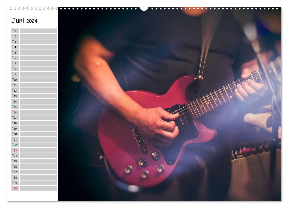 Guitares - Live (Calvendo Premium Wall Calendar 2024) 