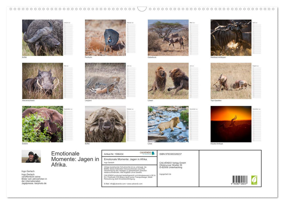 Emotional moments: hunting in Africa. (CALVENDO wall calendar 2024) 