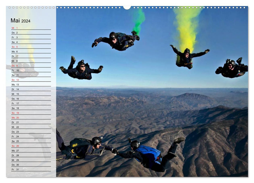 Fallschirmspringer. Absprung der U.S. Navy Seals (CALVENDO Premium Wandkalender 2024)