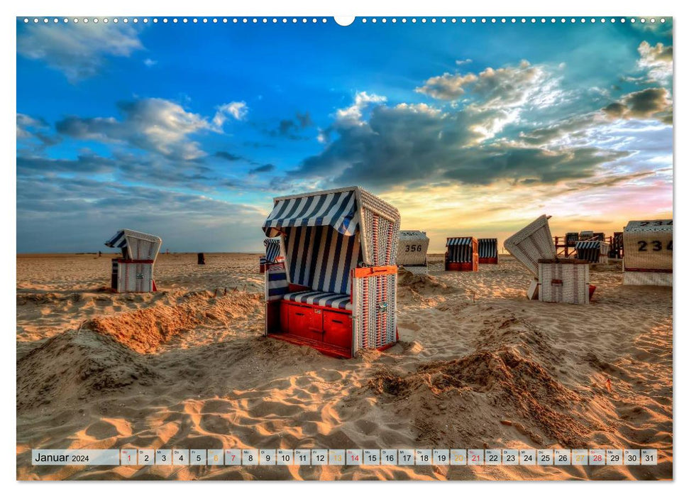 Strandvergnügen - an Nordsee und Ostsee (CALVENDO Wandkalender 2024)
