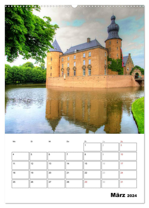 Eindrucksvolle Burgen, malerische Schlösser im Münsterland (CALVENDO Premium Wandkalender 2024)