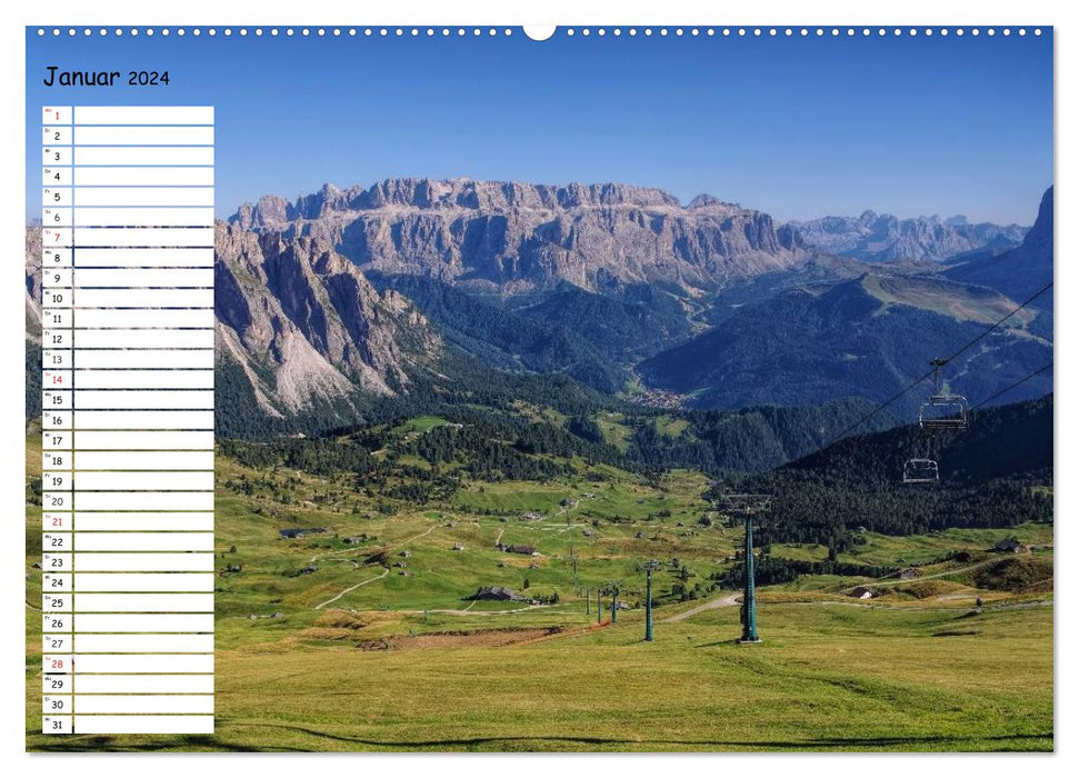 Le Val Gardena - Au cœur des Dolomites (Calendrier mural CALVENDO Premium 2024) 