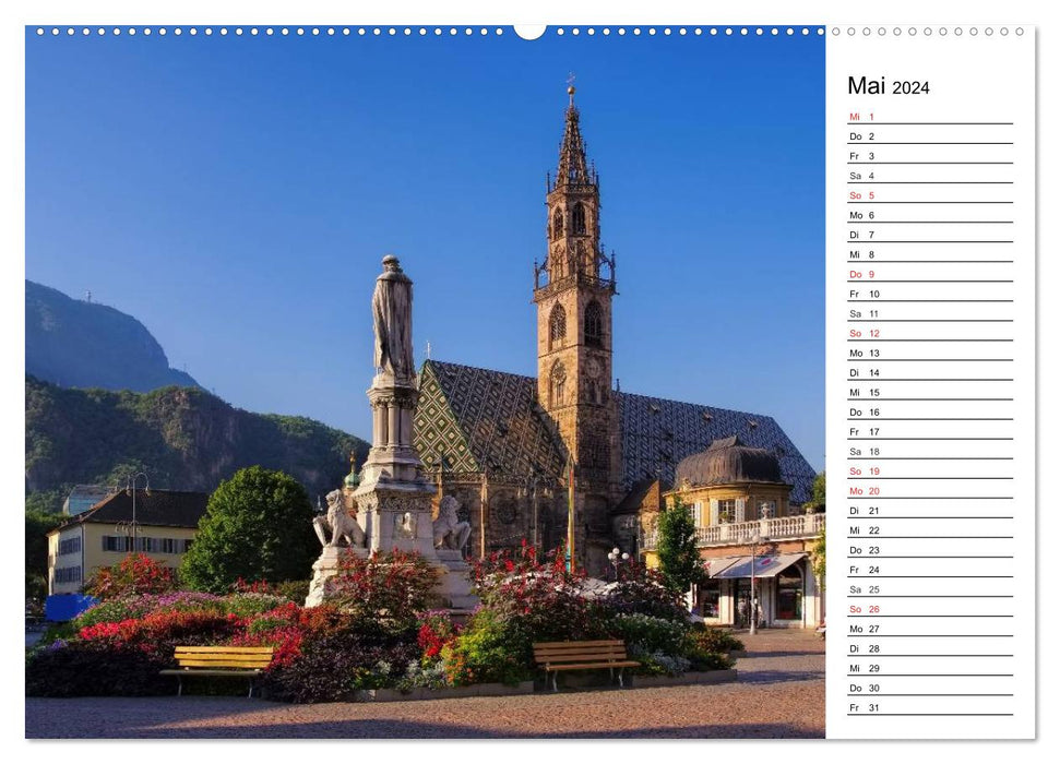 Bolzano - Tyrolean tradition with Mediterranean charm (CALVENDO Premium Wall Calendar 2024) 