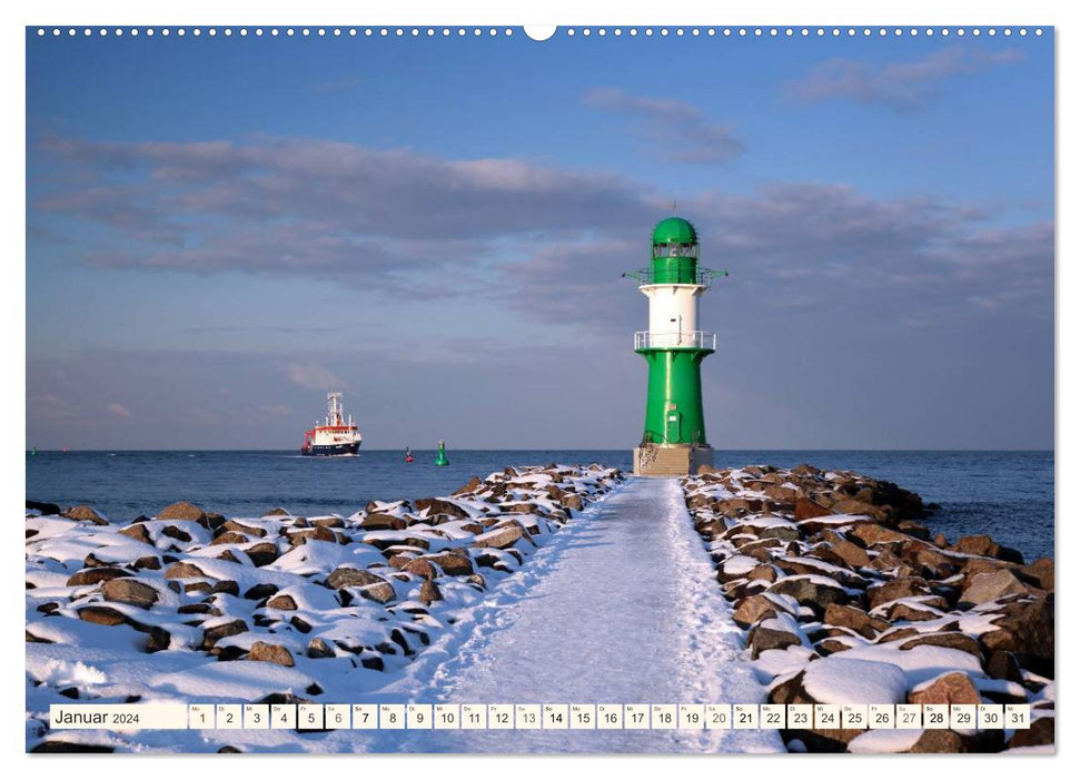 Station balnéaire de Warnemünde (Calendrier mural CALVENDO 2024) 