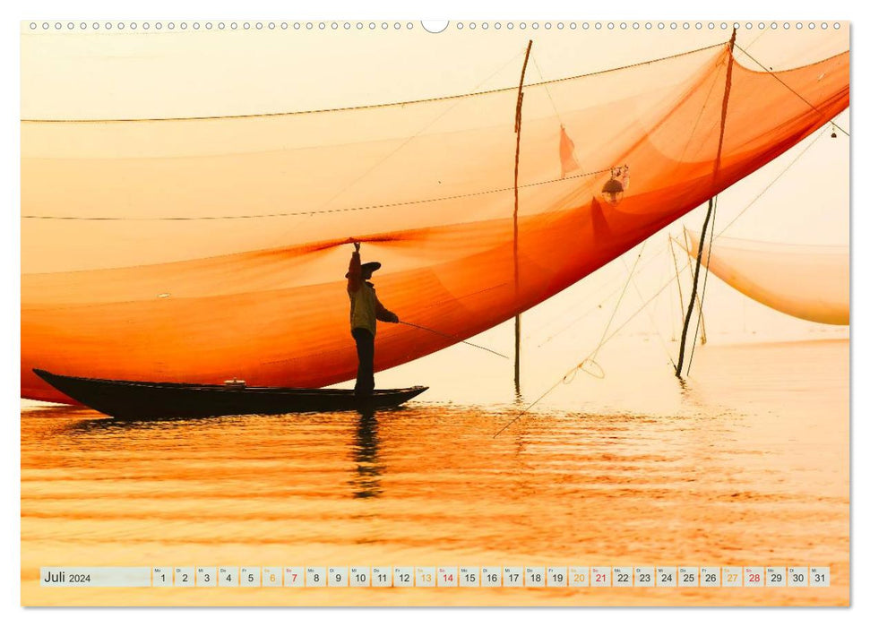 Fische fangen - harte Arbeit hinter schönen Bildern (CALVENDO Premium Wandkalender 2024)