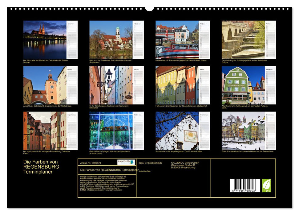 Die Farben von REGENSBURG (CALVENDO Premium Wandkalender 2024)
