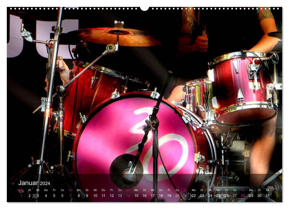 Schlagzeug onstage (CALVENDO Wandkalender 2024)