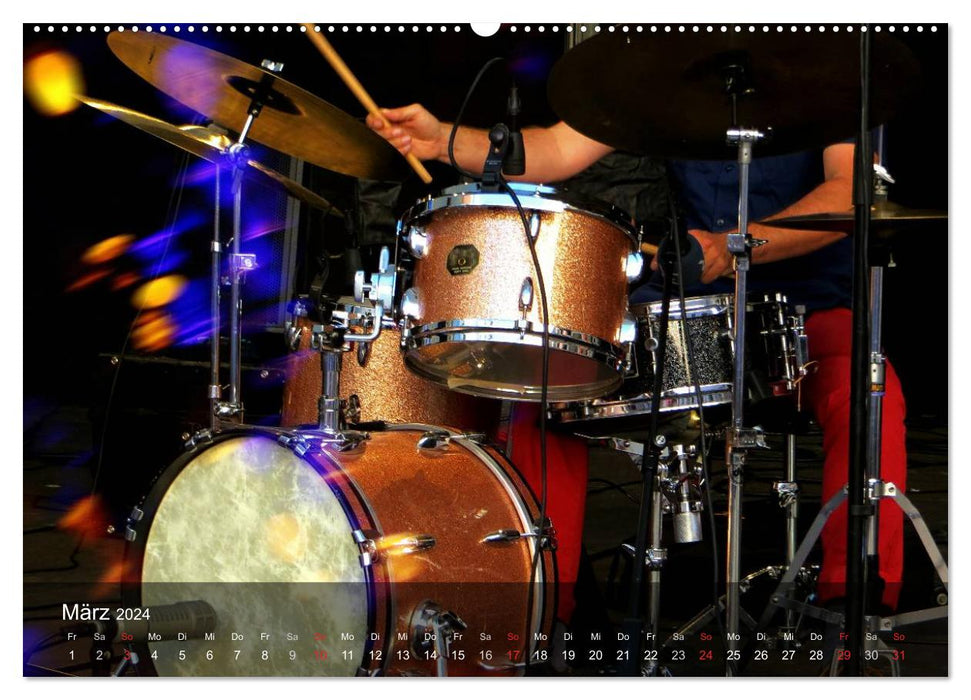 Schlagzeug onstage (CALVENDO Wandkalender 2024)
