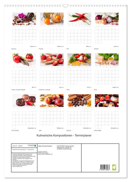 Kulinarische Kompositionen - Terminplaner (CALVENDO Wandkalender 2024)