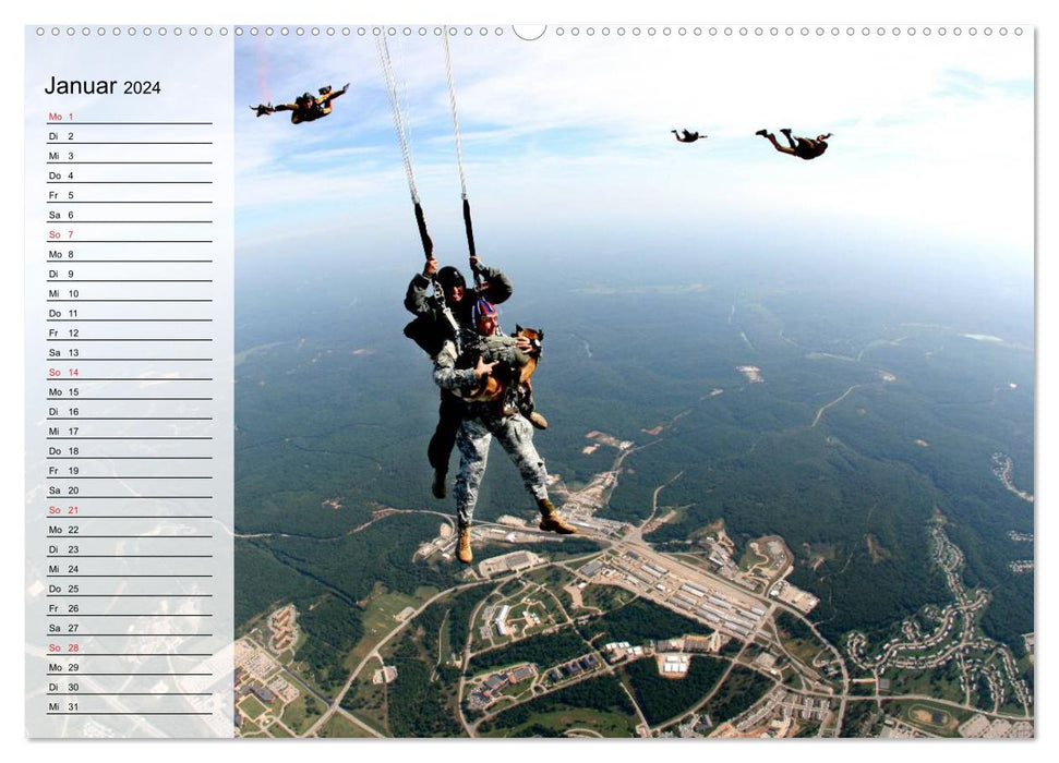 Fallschirmspringer. Absprung der U.S. Navy Seals (CALVENDO Wandkalender 2024)